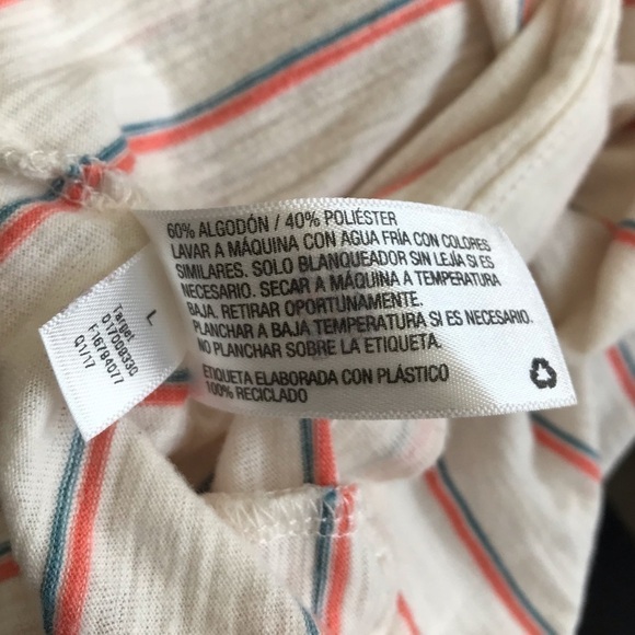 Mossimo White Stripe Short Sleeve T Shirt Tee - Picture 5 of 5